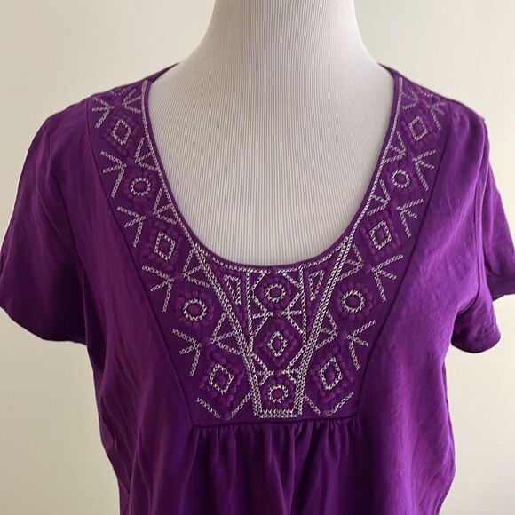 NWOT Bundle of 2 St. John’s Bay shirts Purple/Pink cap sleeves Woman’s Large - Picture 10 of 11